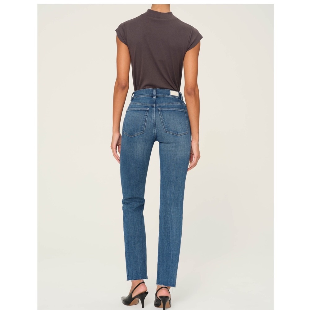 DL1961 Halle Straight High Rise Instasculpt Jeans Palm Springs Blue Size 30 - Picture 2 of 10